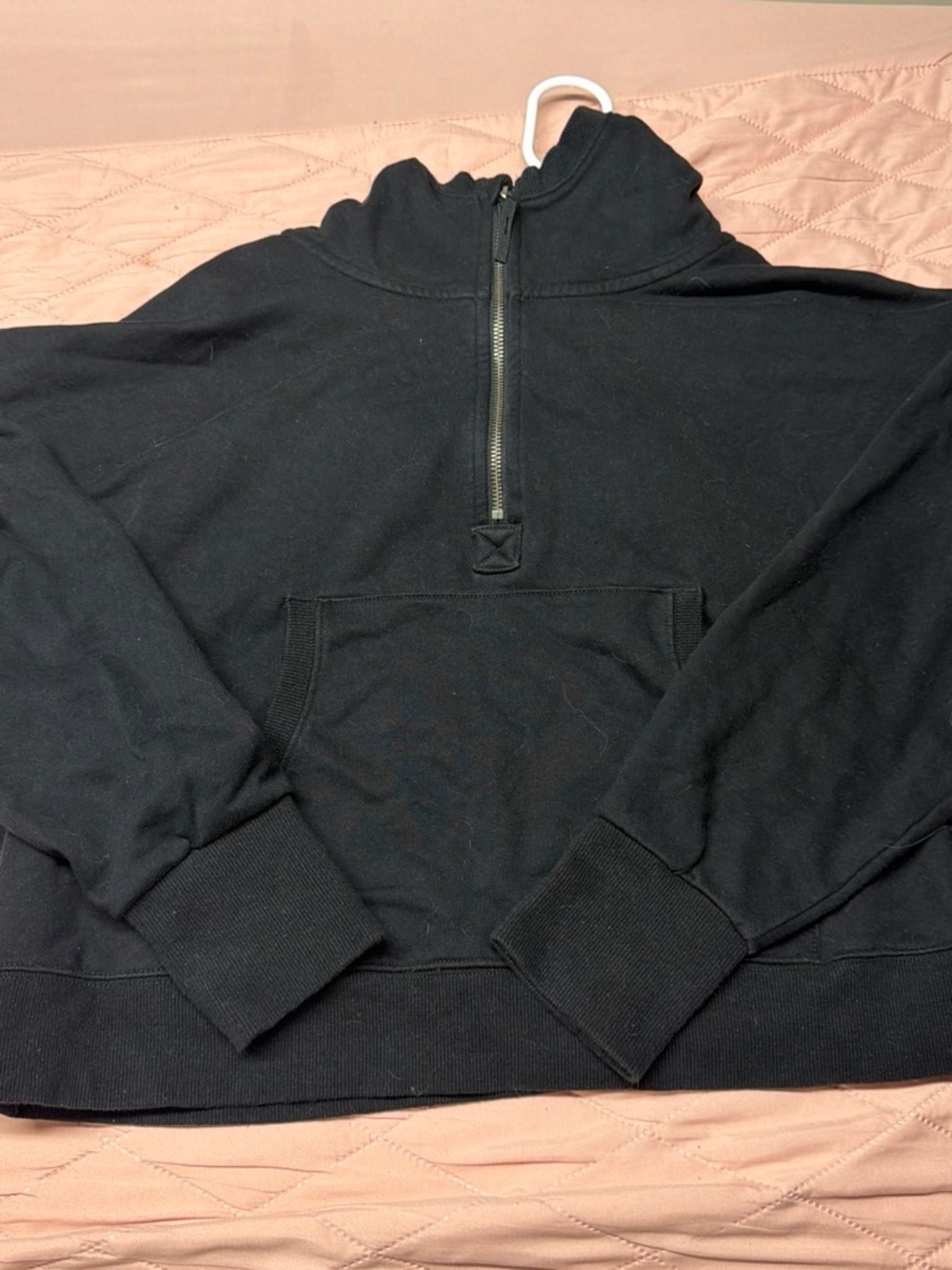 Woman’s Black Half-Zip Pullover Sweater